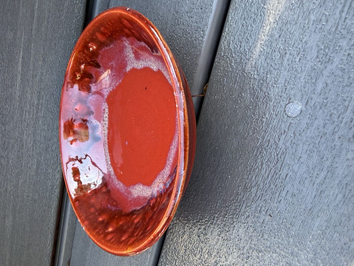 Terracotta glazed dish