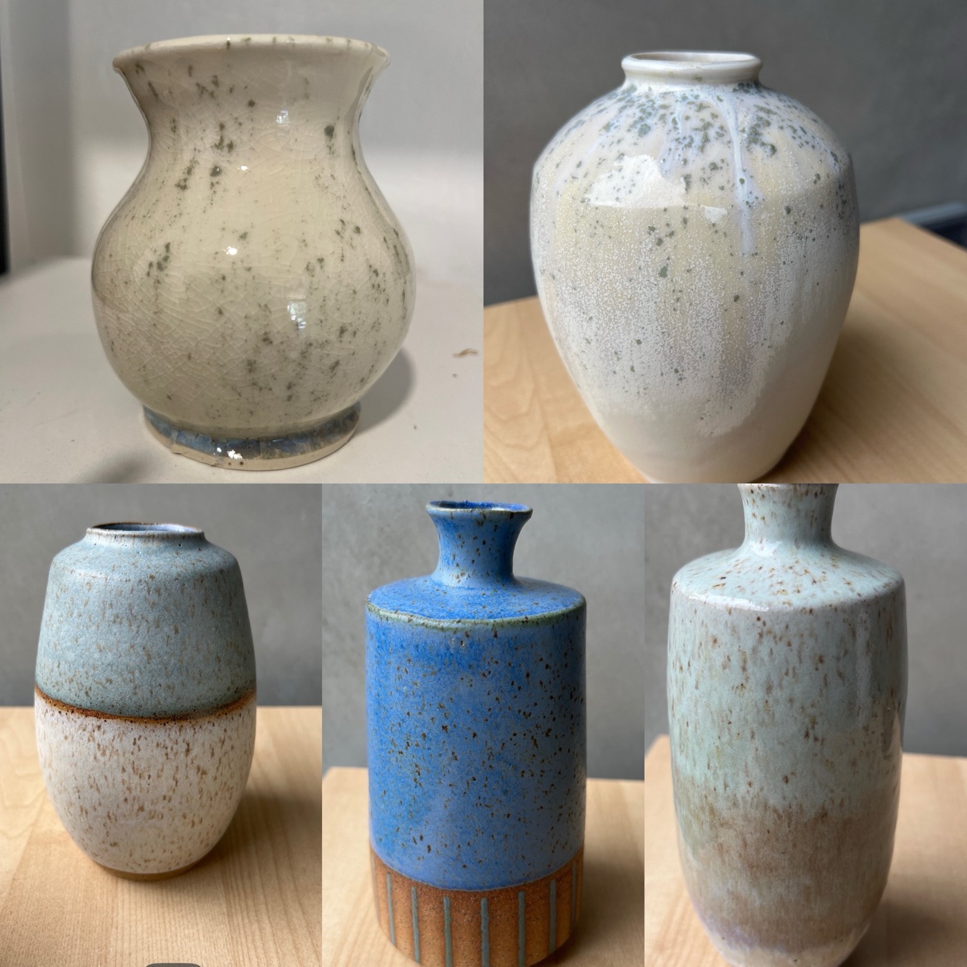 A collection of Lena's handcrafted pottery